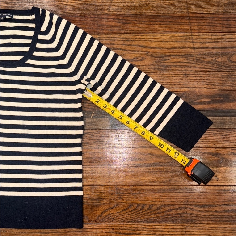 Banana Republic Striped Silk Blend Knit Top 3/4 Sleeve Size XL - Picture 10 of 10